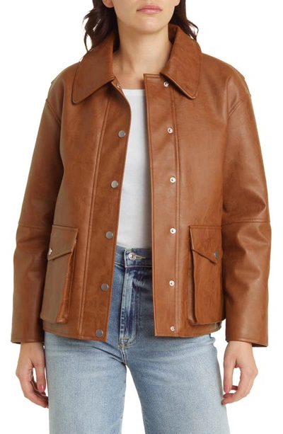 Shop Rails Mathis Faux Leather Jacket In Russet