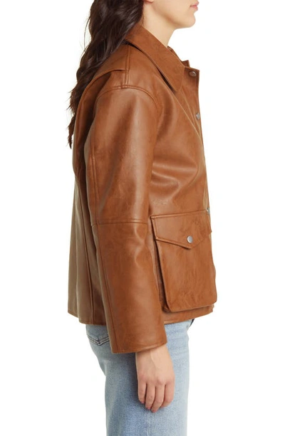 Rails Mathis Faux Leather Jacket In Russet