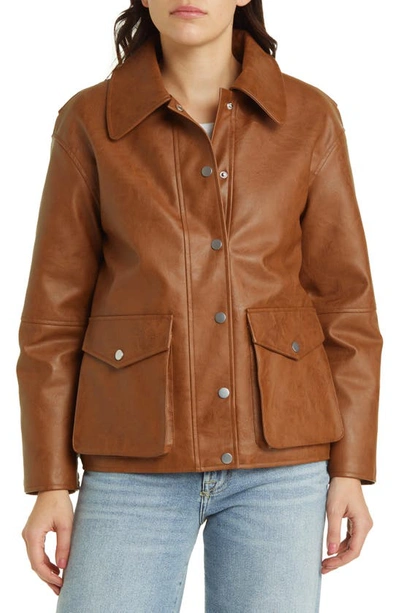 Rails Mathis Faux Leather Jacket In Russet