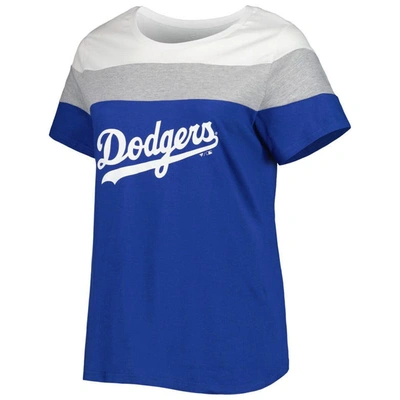 Shop Profile White/royal Los Angeles Dodgers Plus Size Colorblock T-shirt