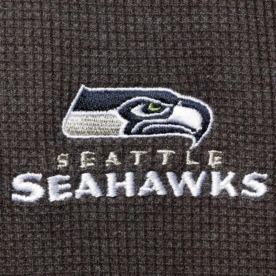 Shop Dunbrooke Heathered Gray Seattle Seahawks Logo Maverick Thermal Henley Long Sleeve T-shirt In Heather Gray