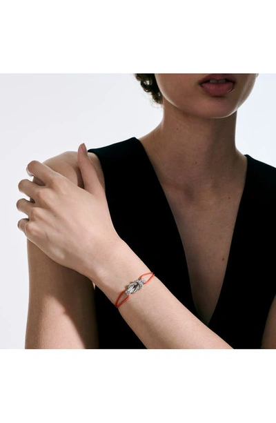 John Hardy Love Knot Blackened Sterling Silver Cord Bracelet In Silver