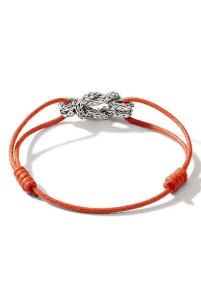 John Hardy Love Knot Blackened Sterling Silver Cord Bracelet In Silver
