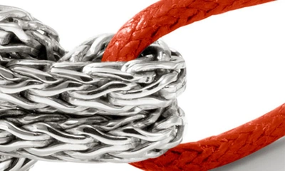 John Hardy Love Knot Blackened Sterling Silver Cord Bracelet In Silver