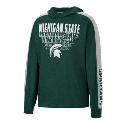 Shop Colosseum Youth  Heathered Green Michigan State Spartans Wind Changes Raglan Hoodie T-shirt In Heather Green