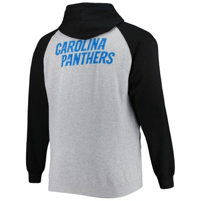 Shop Profile Heather Gray Carolina Panthers Big & Tall Fleece Raglan Full-zip Hoodie Jacket