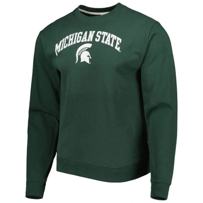 Shop League Collegiate Wear Green Michigan State Spartans 1965 Arch Essential Lightweight Pullover Sweats