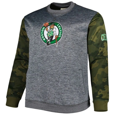 Shop Fanatics Branded Heather Charcoal Boston Celtics Big & Tall Camo Stitched Sweatshirt