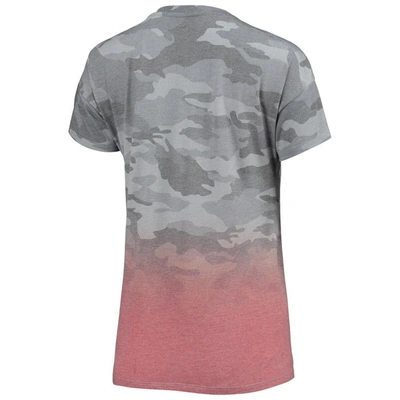 Outerstuff Juniors Gray/red Tampa Bay Buccaneers Beth Camo Dip-dye T-shirt In Gray