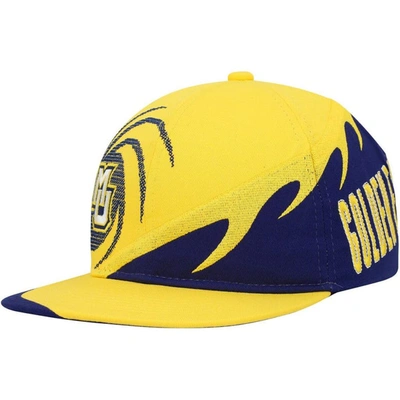 Shop Mitchell & Ness Youth  Gold/blue Marquette Golden Eagles Spiral Snapback Hat