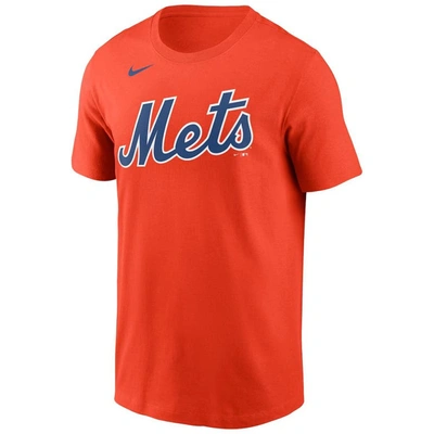 Shop Nike Francisco Lindor Orange New York Mets Name & Number T-shirt