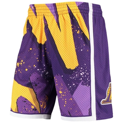 Shop Mitchell & Ness Purple Los Angeles Lakers Hardwood Classics 2009 Hyper Hoops Swingman Shorts
