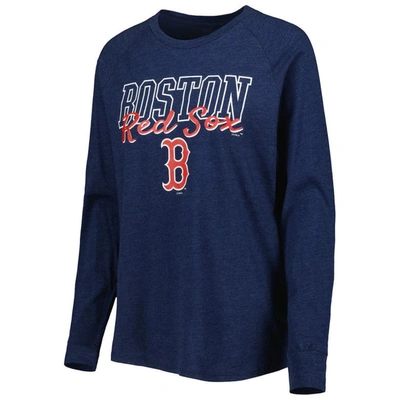 Shop Concepts Sport Heather Navy Boston Red Sox Meter Knit Raglan Long Sleeve T-shirt & Shorts Sleep Set