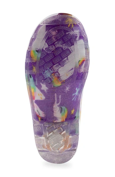 Western Chief Rainbow Unicorn Light-up Waterproof Rain Boot In Purple