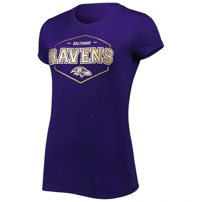 Shop Concepts Sport Purple/black Baltimore Ravens Plus Size Badge T-shirt & Pants Sleep Set
