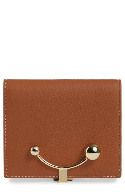 Shop Strathberry Crescent Leather Wallet In Tan