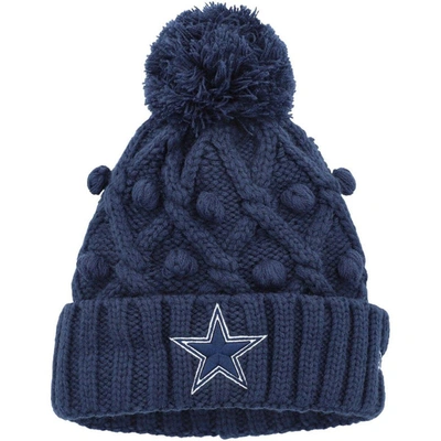 Shop New Era Girls Youth  Navy Dallas Cowboys Toasty Cuffed Knit Hat With Pom