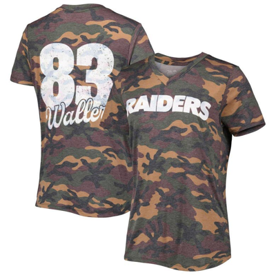 Shop Industry Rag Majestic Threads Darren Waller Camo Las Vegas Raiders Name & Number V-neck Tri-blend T-shirt