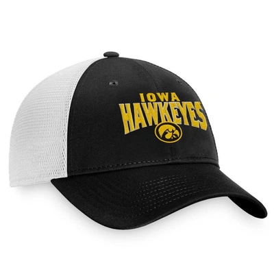 Shop Top Of The World Black Iowa Hawkeyes Breakout Trucker Snapback Hat