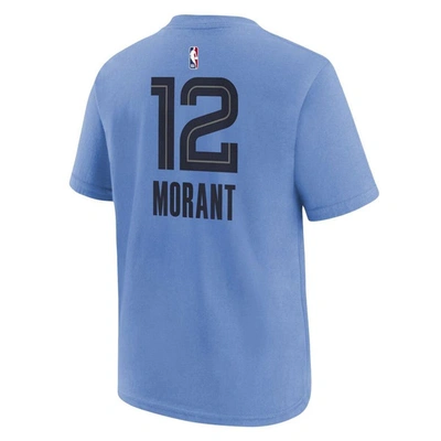 Shop Jordan Brand Youth  Ja Morant Light Blue Memphis Grizzlies Statement Edition Name & Number Player T-s
