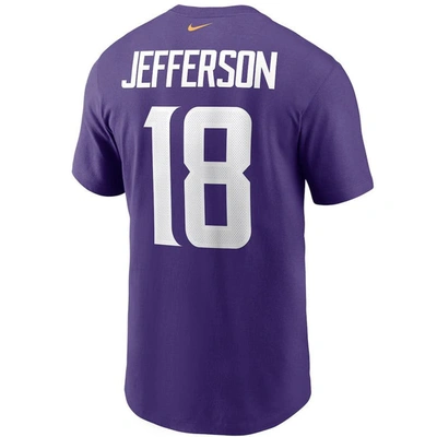Shop Nike Justin Jefferson Purple Minnesota Vikings Player Name & Number T-shirt