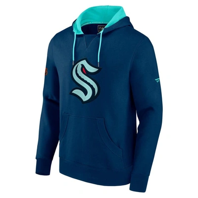 Shop Fanatics Branded Navy Seattle Kraken Special Edition 2.0 Team Logo Pullover Hoodie