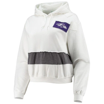 Shop Refried Apparel White Baltimore Ravens Sustainable Crop Dolman Pullover Hoodie