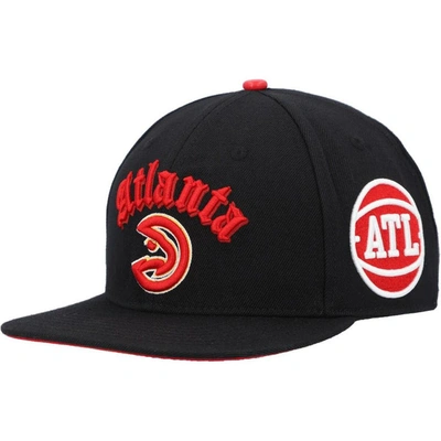 Shop Pro Standard Black Atlanta Hawks Old English Snapback Hat
