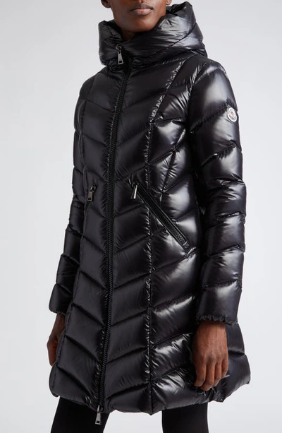 Shop Moncler Marus Hooded Down Puffer Jacket In Black