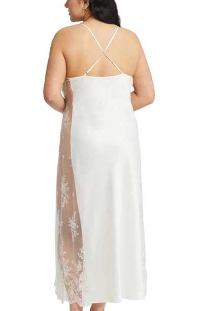 Rya Collection Plus Size Darling Lace-inset Nightgown In Ivory