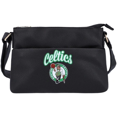 Shop Foco Boston Celtics Logo Script Crossbody Handbag In Black