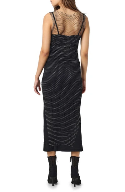 Noisy May Xenia Sleeveless Net Dress In Black Detail Silver