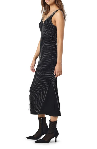 Noisy May Xenia Sleeveless Net Dress In Black Detail Silver