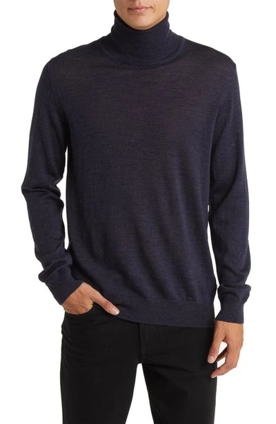 Shop Nn07 Richard 6630 Merino Wool Turtleneck Sweater In Navy Melange