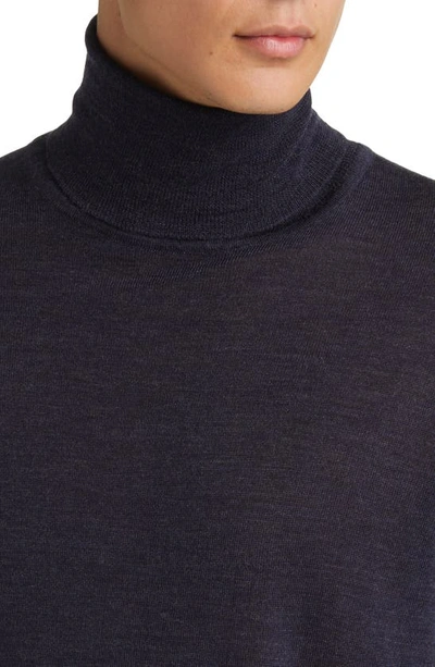 Shop Nn07 Richard 6630 Merino Wool Turtleneck Sweater In Navy Melange