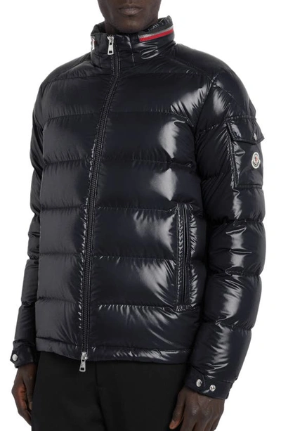 Moncler Bourne Quilted Recycled Polyester Puffer Jacket In Blue