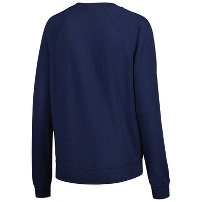 Shop Nike Navy Club America Lockup Varsity Tri-blend Raglan Pullover Sweatshirt