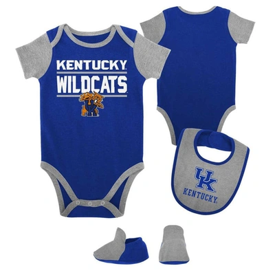 Shop Outerstuff Newborn & Infant Royal Kentucky Wildcats Home Field Advantage Three-piece Bodysuit, Bib & Booties Se