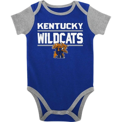 Shop Outerstuff Newborn & Infant Royal Kentucky Wildcats Home Field Advantage Three-piece Bodysuit, Bib & Booties Se