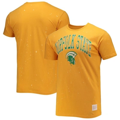Shop Retro Brand Original  Gold Norfolk State Spartans Bleach Splatter T-shirt