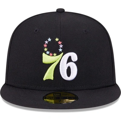 Shop New Era Black Philadelphia 76ers Color Pack 59fifty Fitted Hat