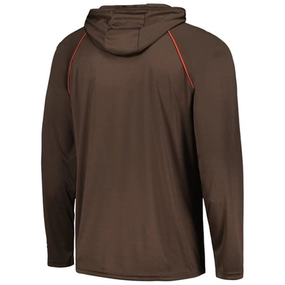 Shop Starter Brown Cleveland Browns Raglan Long Sleeve Hoodie T-shirt