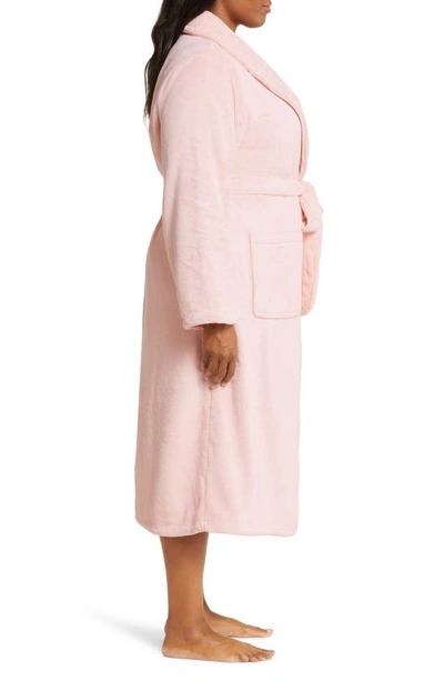 Shop Nordstrom Shawl Collar Plush Robe In Pink English