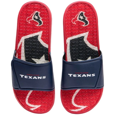 Shop Foco Houston Texans Wordmark Gel Slide Sandals In Navy