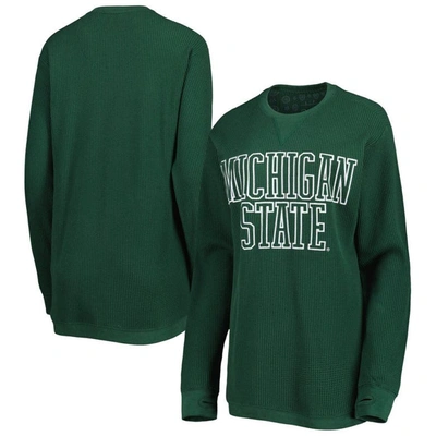Shop Pressbox Green Michigan State Spartans Surf Plus Size Southlawn Waffle-knit Thermal Tri-blend Long S