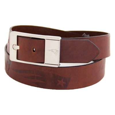 Shop Eagles Wings New England Patriots Brandish Leather Belt In Brown