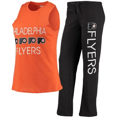 Shop Concepts Sport Orange/black Philadelphia Flyers Meter Tank Top & Pants Sleep Set