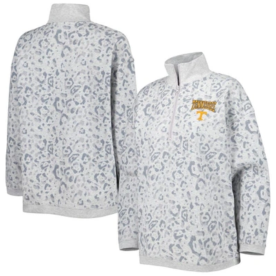 Shop Gameday Couture Heather Gray Tennessee Volunteers Leopard Quarter-zip Sweatshirt