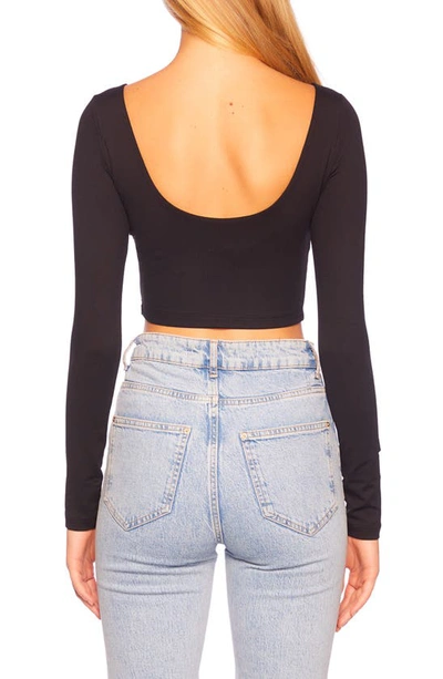 Shop Susana Monaco Scoop Back Crop Top In Black