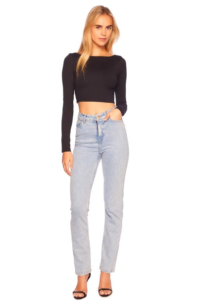 Susana Monaco Scoop Back Crop Top In Black